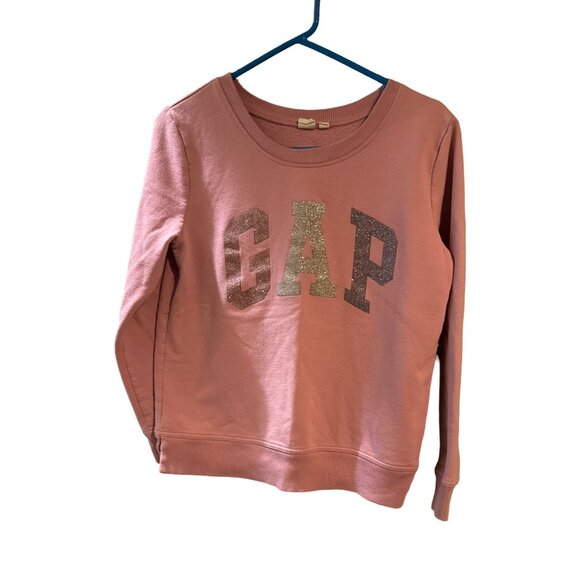 Set Of 2 GAP Womens Sweatshirts Glitter Logo Gray & Pink Size M - Picture 6 of 7